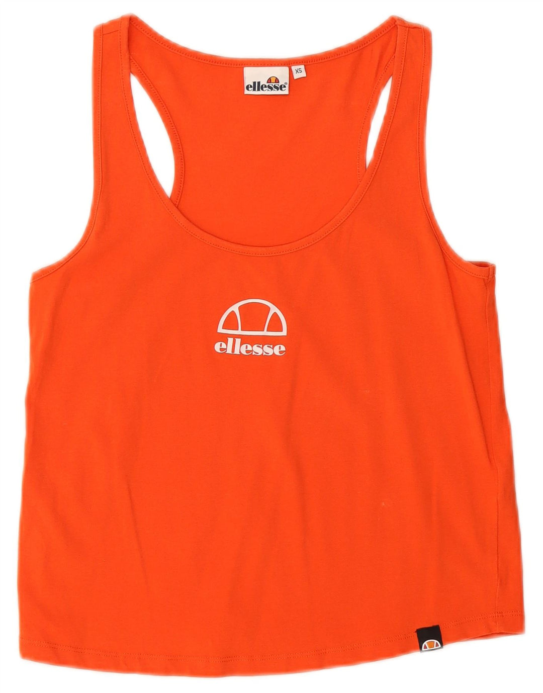 Ellesse Womens Graphic Vest Top UK 6 XS Orange Cotton