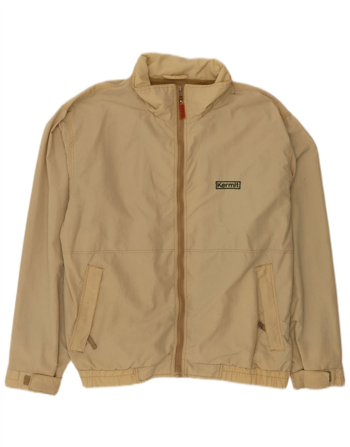 Slam Mens Bomber Jacket UK 40 Large Beige Nylon