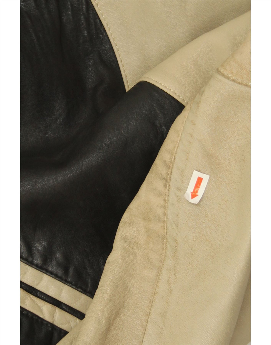 Vintage Mens Leather Jacket UK 38 Medium Black Colourblock Lambskin