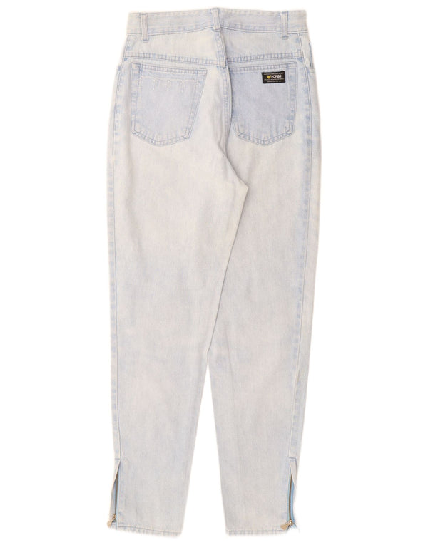 POP 84 Womens High Waist Tapered Jeans IT 42 Medium W28 L28 Blue Cotton