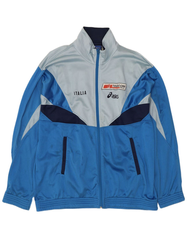ASICS Mens Italia Graphic Tracksuit Top Jacket IT 54 XL Blue Colourblock