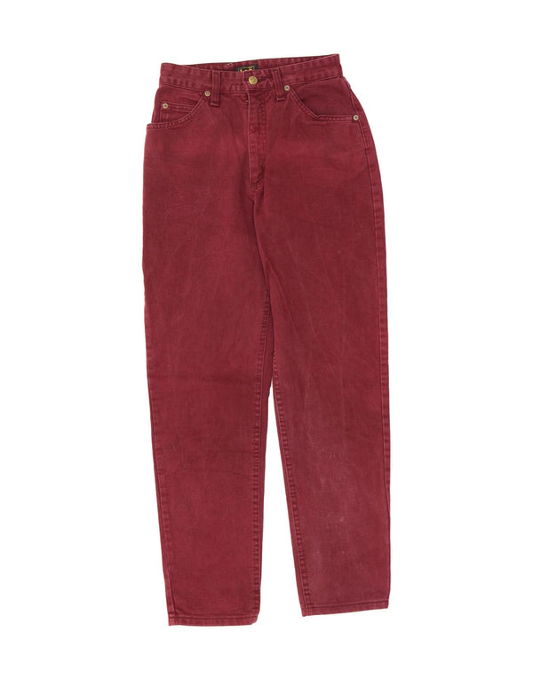 LEE Womens Tapered Jeans W29 L29 Burgundy Cotton