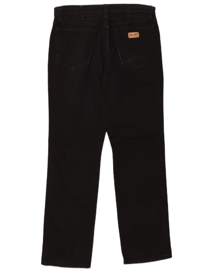 Wrangler Mens Texas Straight Jeans W33 L32 Black Cotton