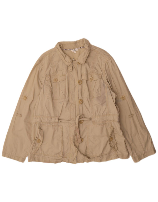 Marks & Spencer Womens Utility Jacket UK 22 3XL Beige Cotton