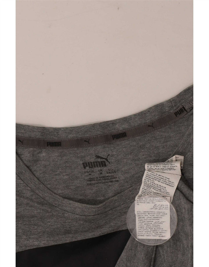 Puma Mens Graphic T-Shirt Top Medium Grey Flecked Cotton