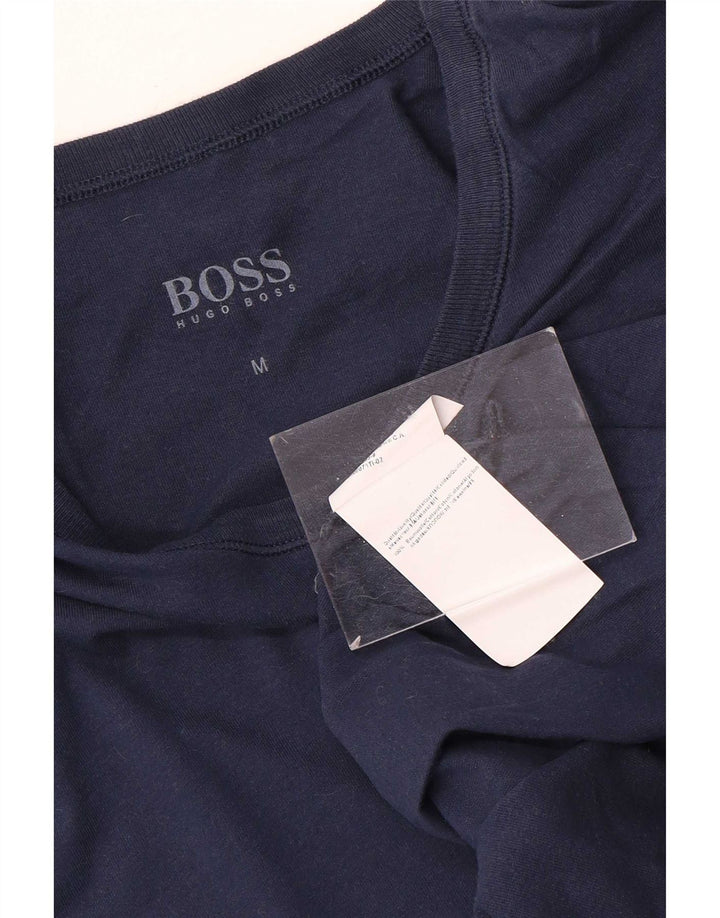 Hugo Boss Mens T-Shirt Top Medium Navy Blue Cotton
