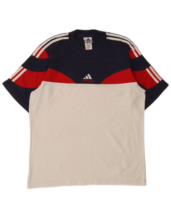 Adidas Mens T-Shirt Top UK 40/42 Medium Multicoloured Colourblock Cotton
