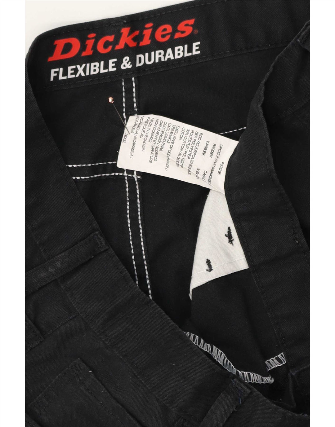 Dickies Mens Straight Casual Trousers W36 L32 Black Polyester