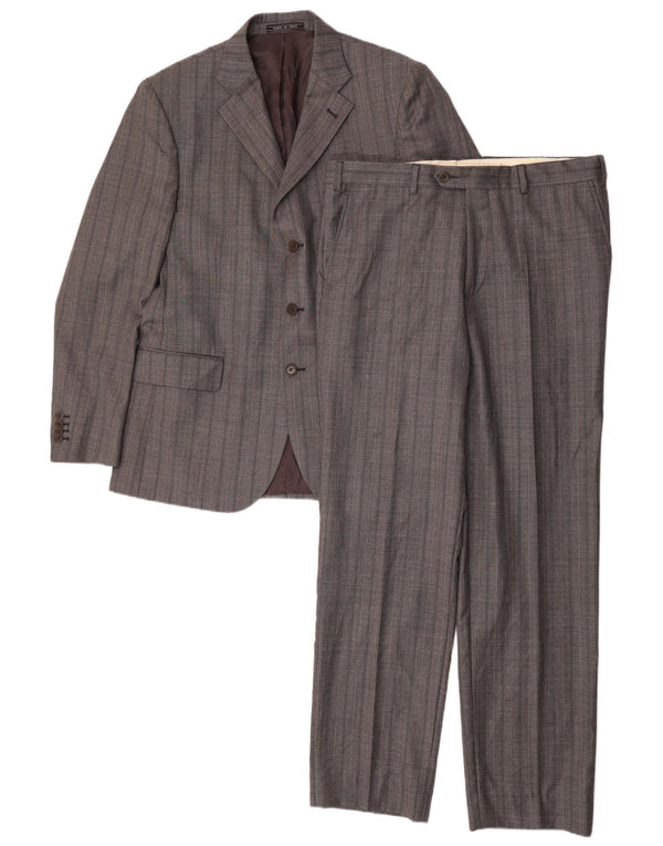 Loro Piana Mens 3 Button 2 Piece Suit IT 52 XL W34 L32 Grey Striped Wool