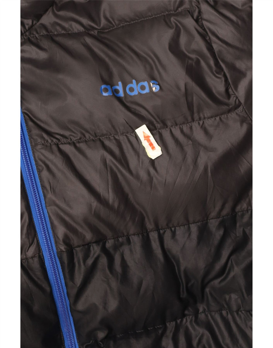 ADIDAS Boys Hooded Padded Jacket 13-14 Years Black Colourblock Polyester