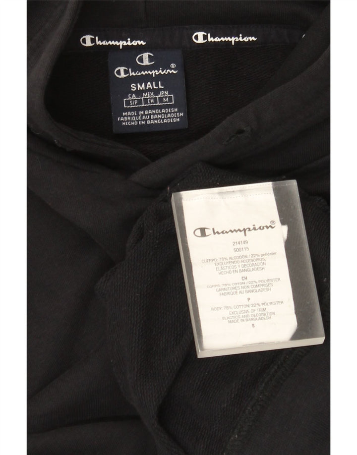 Champion Mens Hoodie Jumper Small Black Cotton