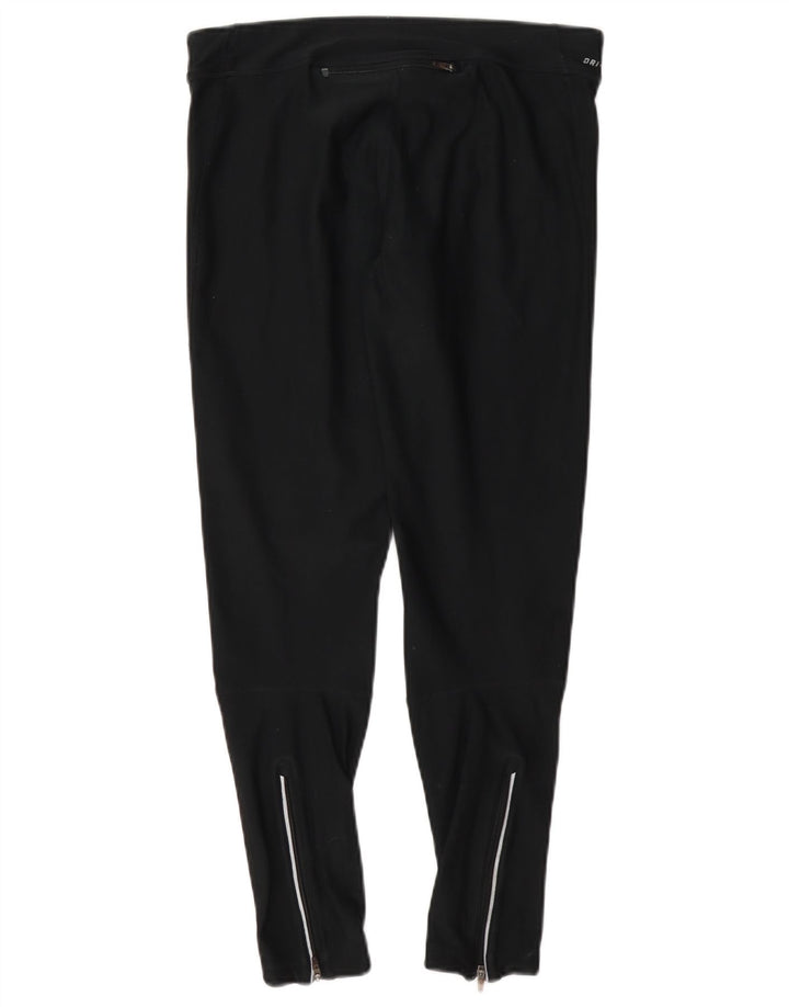 Nike Womens Dri Fit Leggings UK 14 Medium Navy Blue Polyester
