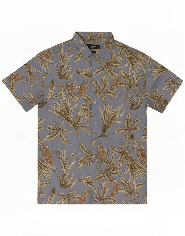 Jack & Jones Mens Short Sleeve Hawaiian Shirt Medium Blue Floral Cotton