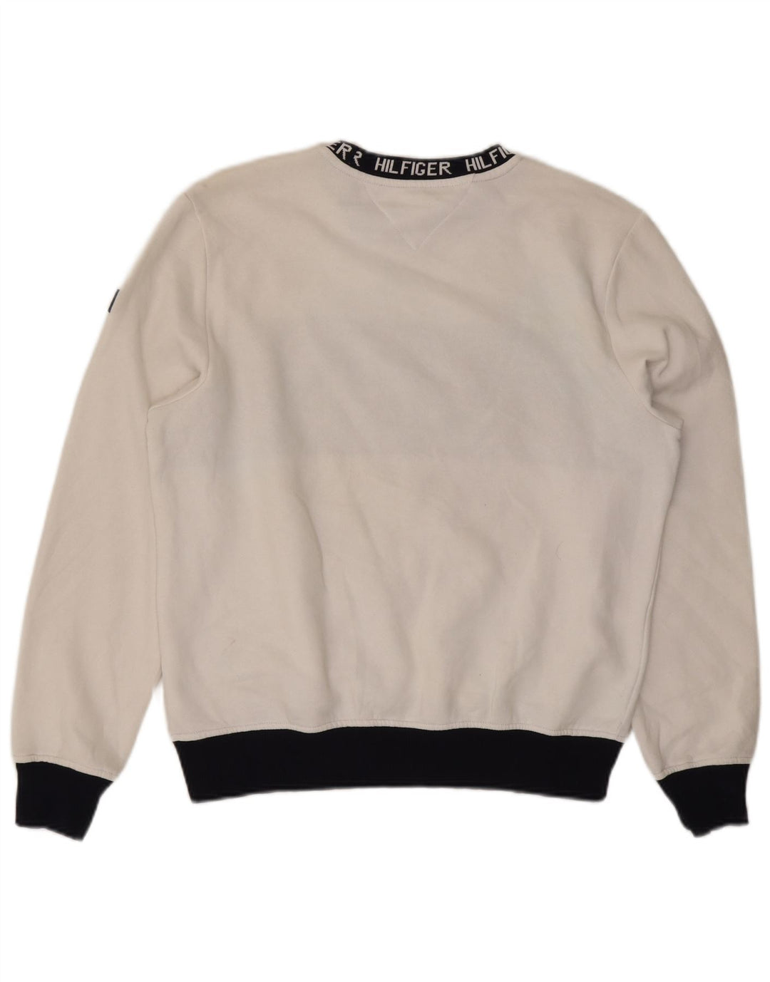 Tommy Hilfiger Mens Graphic Sweatshirt Jumper Medium White Colourblock