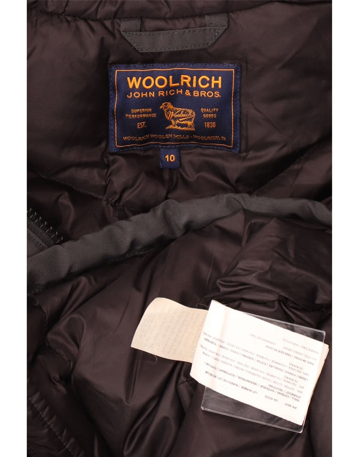 WOOLRICH Boys Hooded Padded Coat 9-10 Years Black Cotton