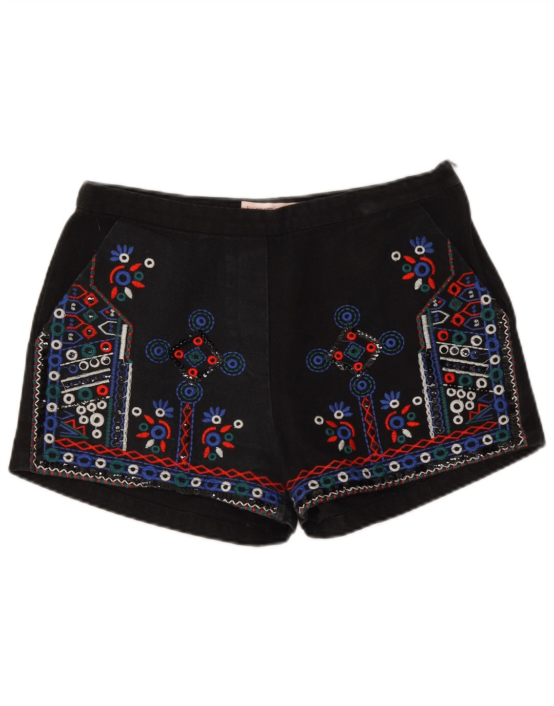 Vintage Womens Graphic Chino Shorts Large W30  Black Cotton