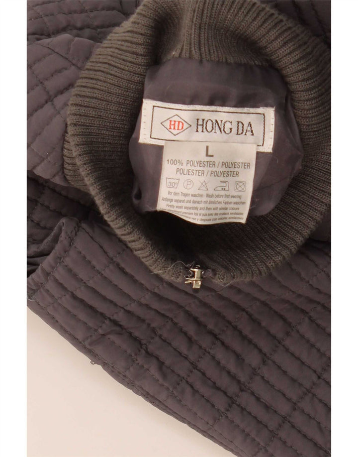 Vintage Womens Gilet UK 14 Large Grey Check Polyester