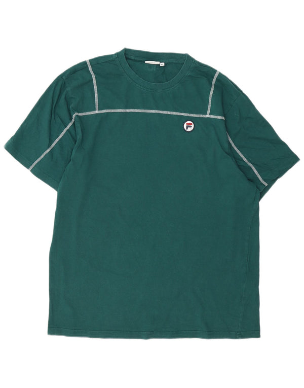 Fila Mens T-Shirt Top XL Green Cotton