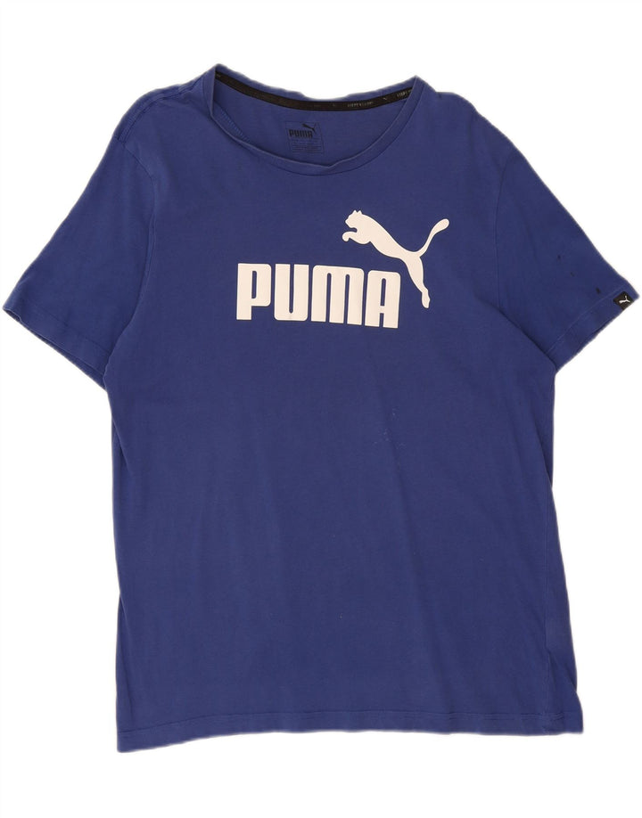 PUMA Mens Graphic T-Shirt Top Large Blue Vintage Puma and Second-Hand Puma from Messina Hembry 