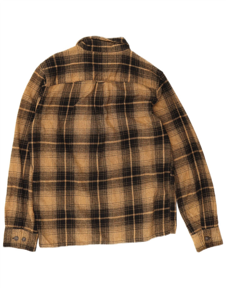 Jack & Jones Mens Flannel Shirt Medium Brown Check Cotton