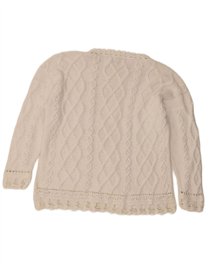 Golden Spiderweb Womens Boat Neck Jumper Sweater UK 16 Large White