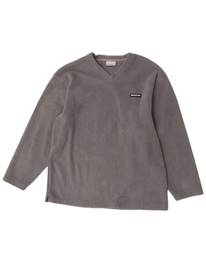 Reebok Mens Fleece Jumper Large Grey Polyester