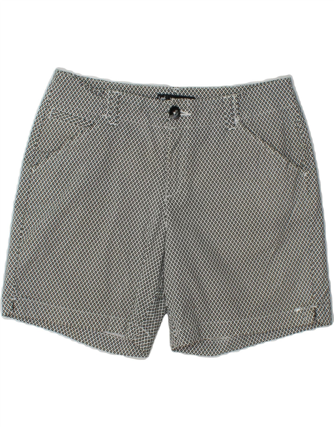 LEE Womens Mid Rise Casual Shorts US 6 Medium W28 Black Argyle/Diamond Vintage Lee and Second-Hand Lee from Messina Hembry 