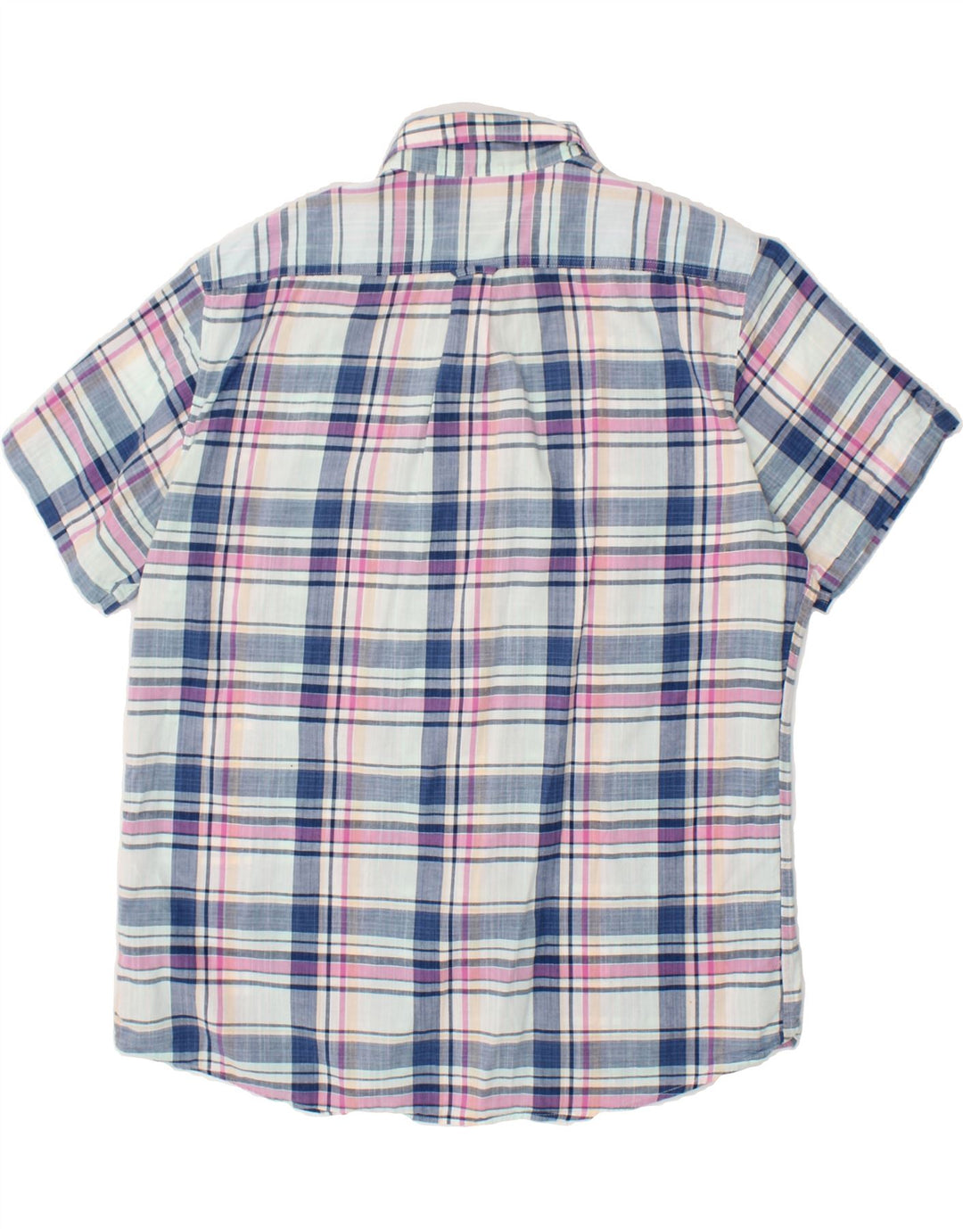IZOD Mens Short Sleeve Shirt XL Blue Check Cotton Vintage Izod and Second-Hand Izod from Messina Hembry 