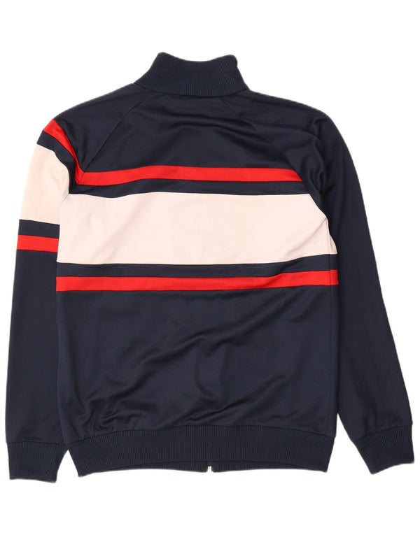 Diadora Mens Tracksuit Top Jacket Large Navy Blue Colourblock Polyester