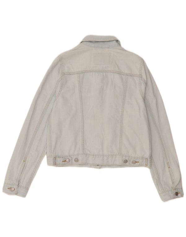 Levi's Womens Crop Denim Jacket UK 12 Medium Blue Cotton