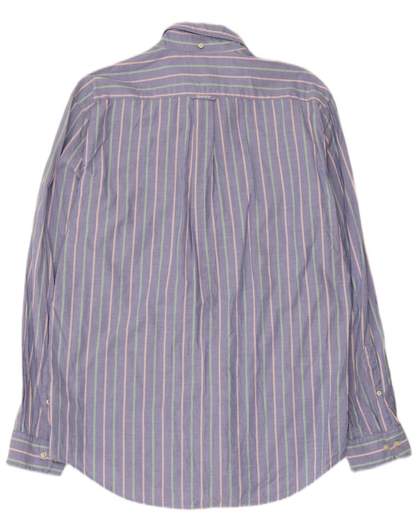 Gant Mens Regular Fit Shirt Large Blue Striped Cotton
