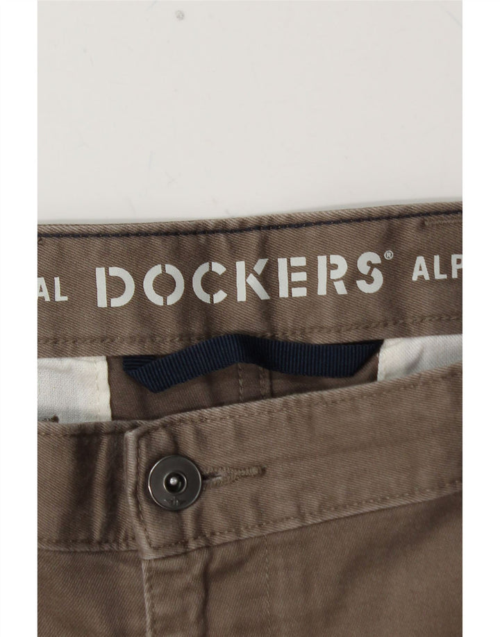 DOCKERS Mens Khakis Slim Chino Trousers W36 L28 Grey Cotton