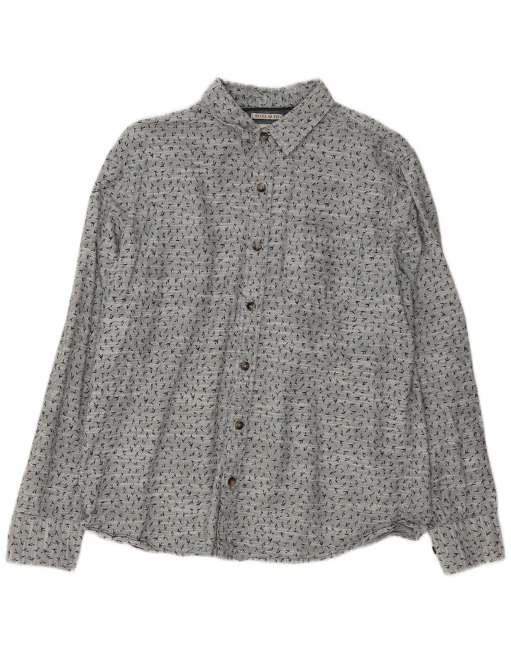 Fat Face Mens Regular Fit Shirt Medium Grey Flecked Cotton