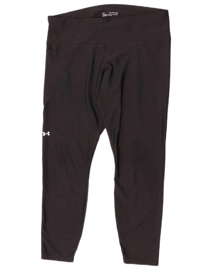 Under Armour Womens Capri Leggings UK 20 2XL Black Polyester