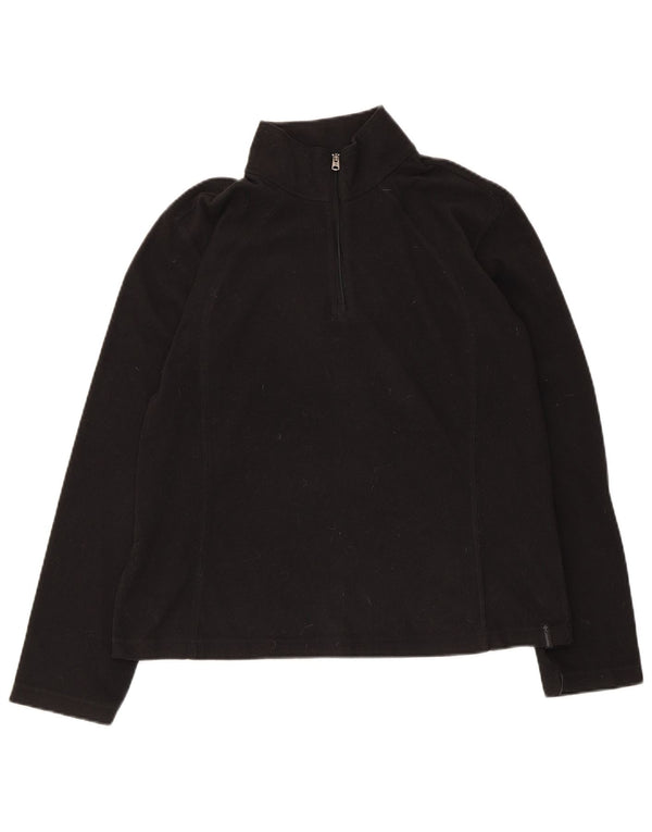 Columbia Womens Zip Neck Fleece Jumper UK 16 Large Black