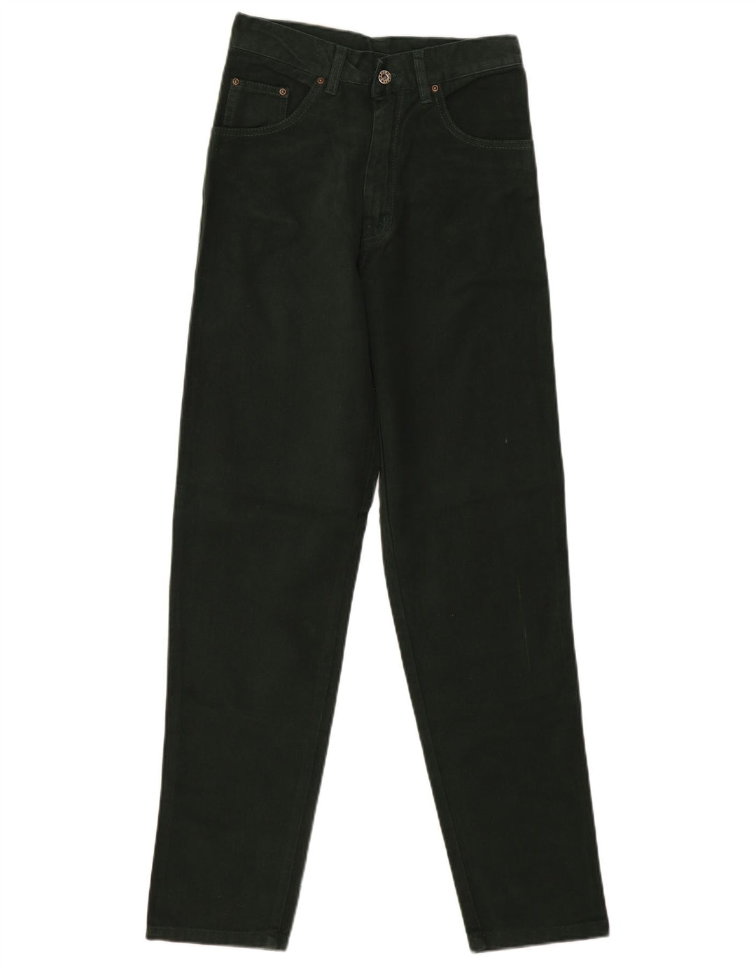 VINTAGE Womens High Waist Slim Jeans EU 36 Small W28 L31 Green Cotton