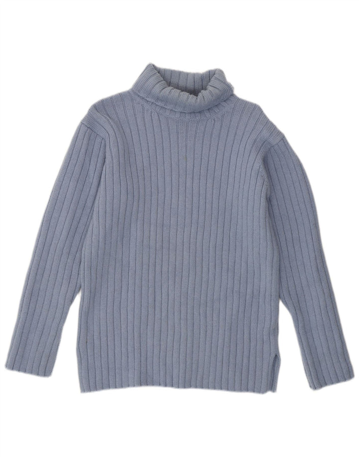 JIGSAW Womens Roll Neck Jumper Sweater UK 14 Medium Blue Wool