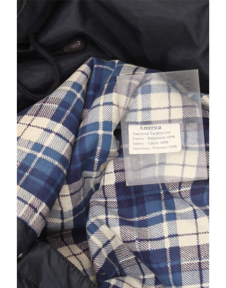 America Mens Windbreaker Jacket UK 42 XL Navy Blue Polyester