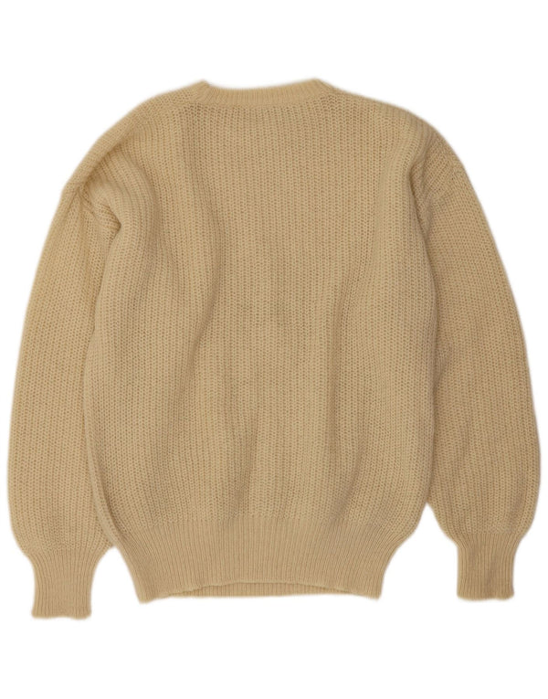 Paolo Di Quinto Mens Crew Neck Jumper Sweater IT 52 Large Beige Wool