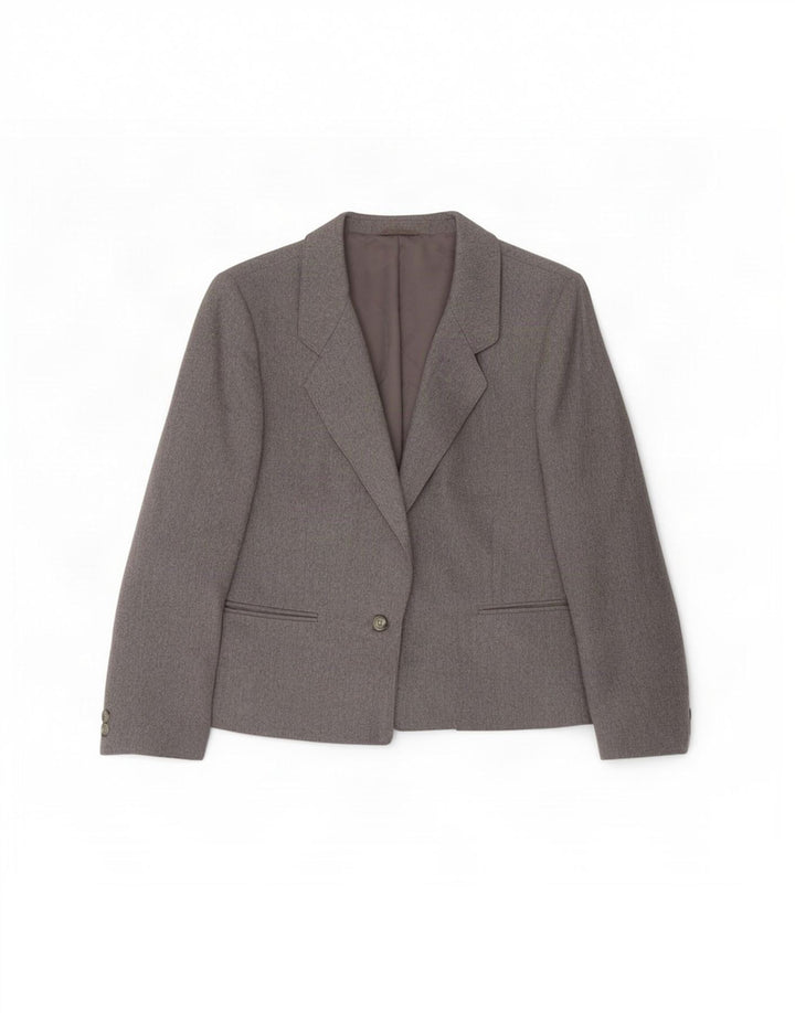 St Michael Womens 1 Button Blazer Jacket UK 14 Large Grey Wool