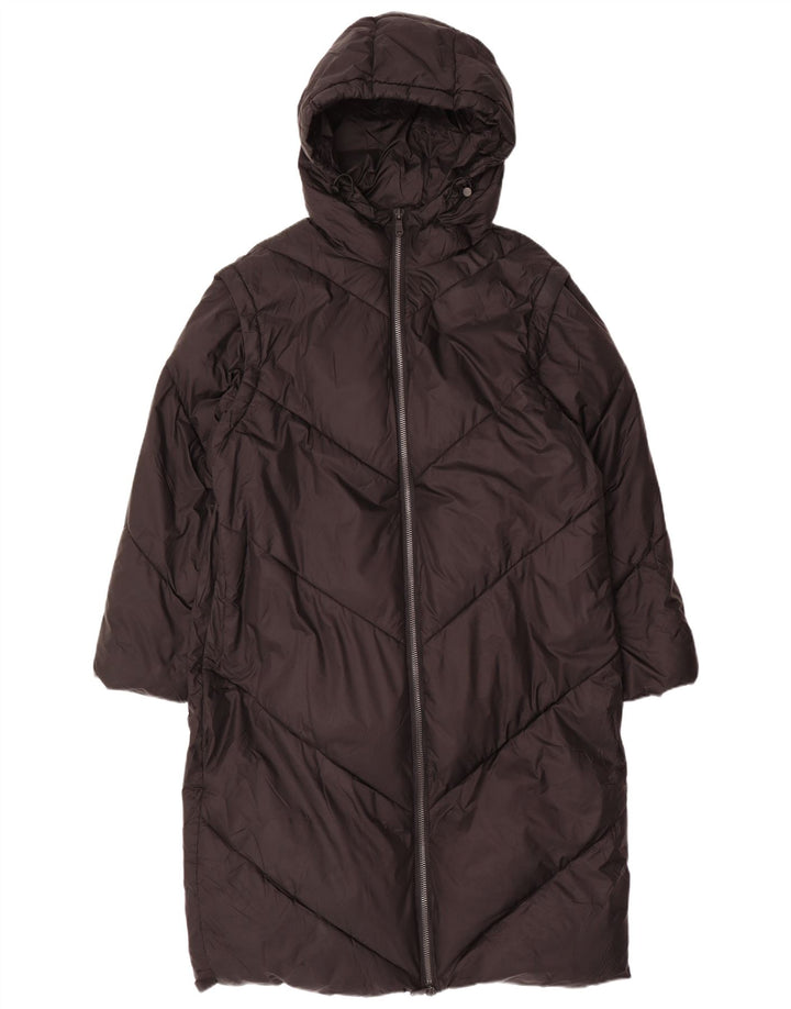 ZARA Womens Oversized Hooded Padded Coat UK 14 Medium Black