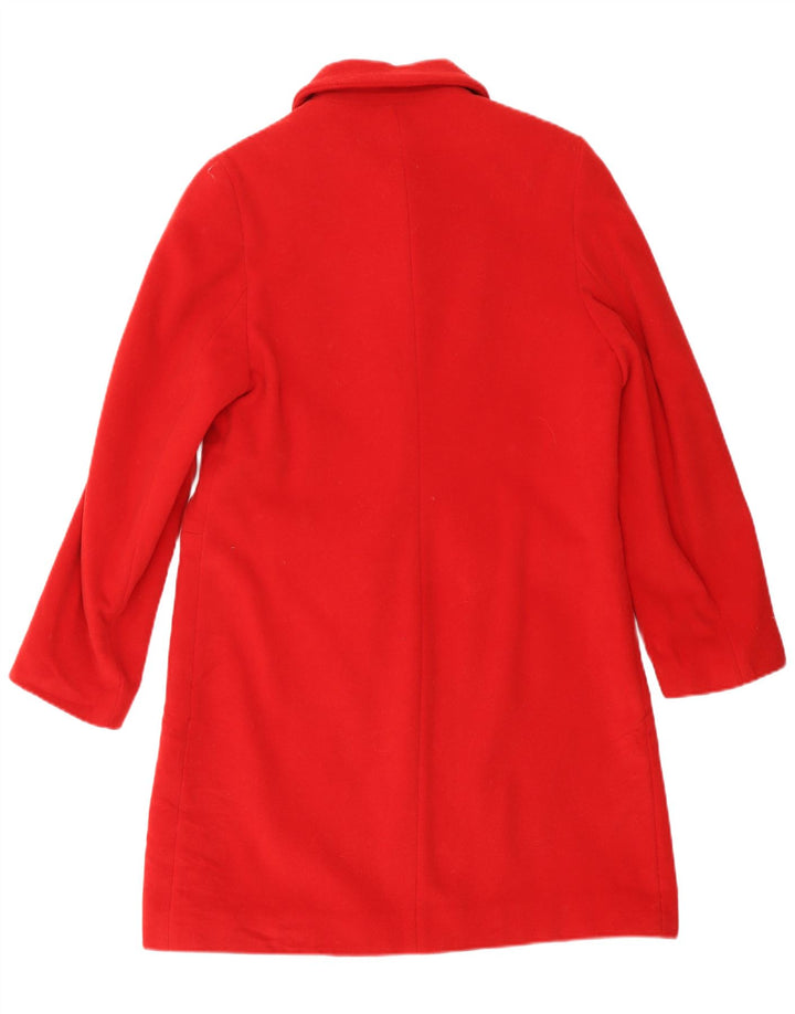 LE PUCK Womens Overcoat UK 10 Small Red