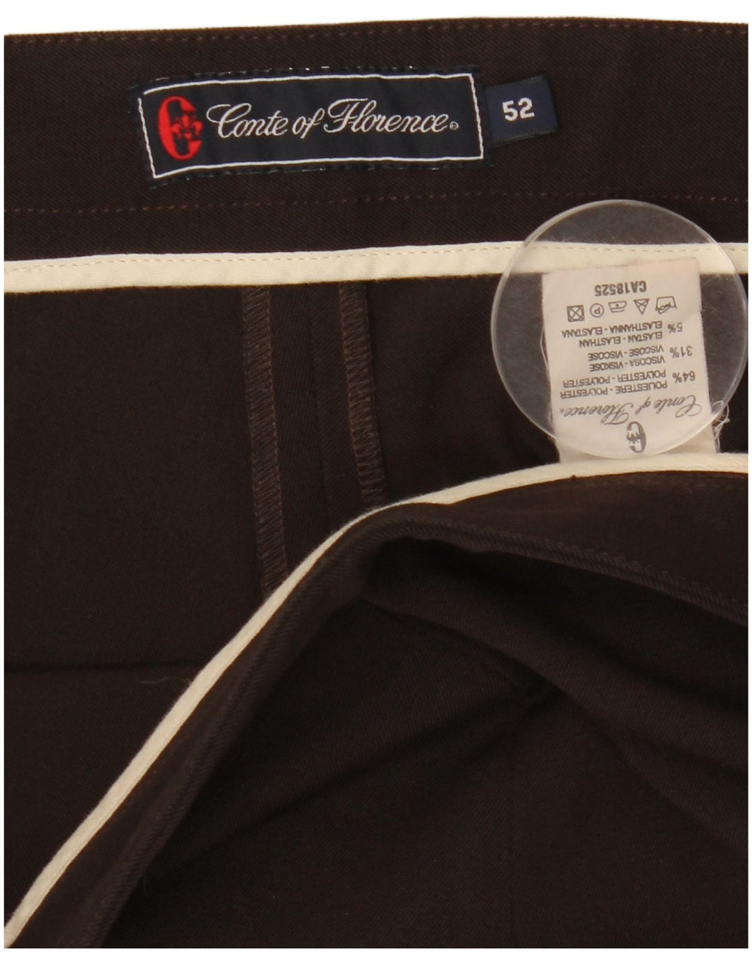 CONTE OF FLORENCE Womens Straight Casual Trousers IT 52 2XL W36 L28 Brown