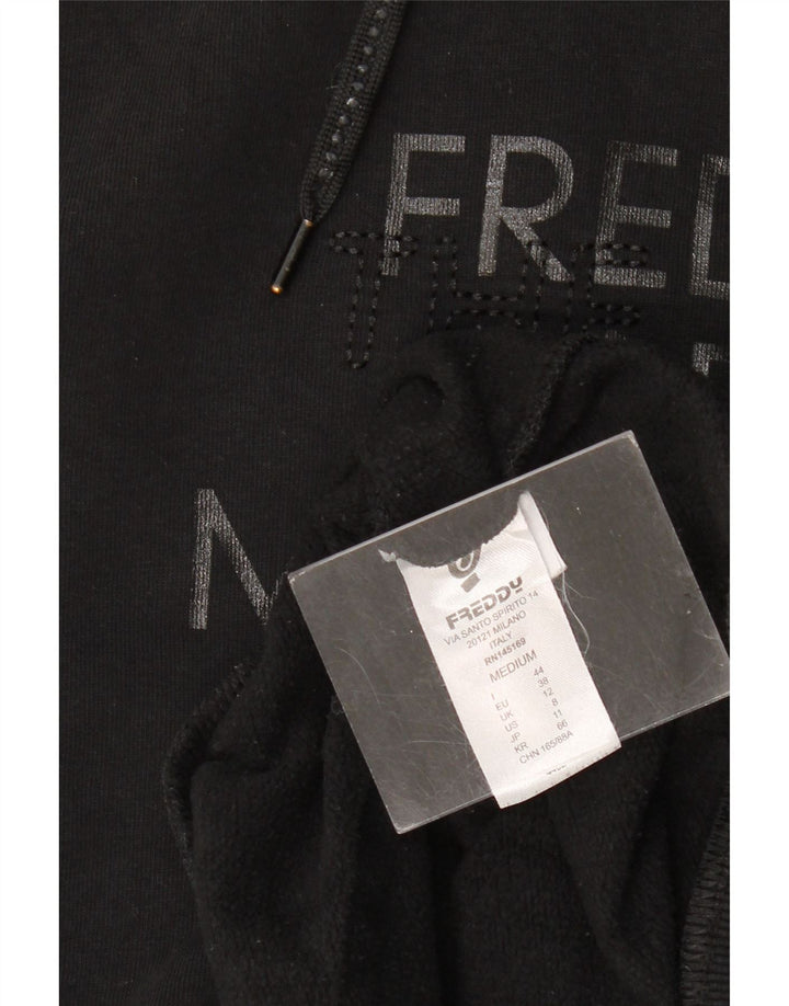 Freddy Womens Graphic Sweatshirt Jumper UK 14 Medium Black Cotton