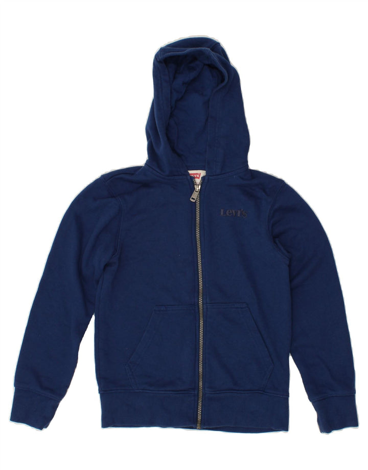 LEVI'S Boys Zip Hoodie Sweater 9-10 Years Navy Blue Vintage Levi's and Second-Hand Levi's from Messina Hembry 