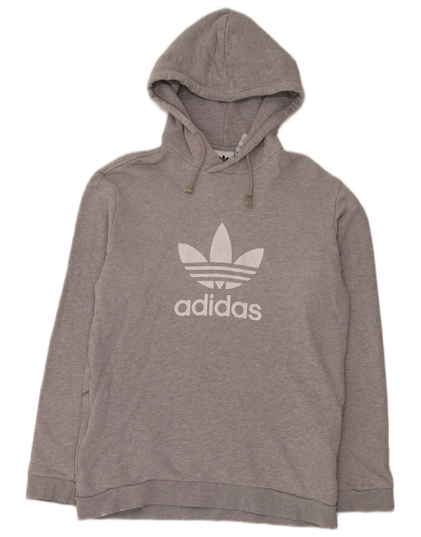Adidas Mens Graphic Hoodie Jumper Medium Grey Cotton
