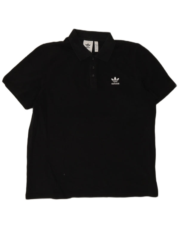 Adidas Mens Polo Shirt Medium Black Cotton