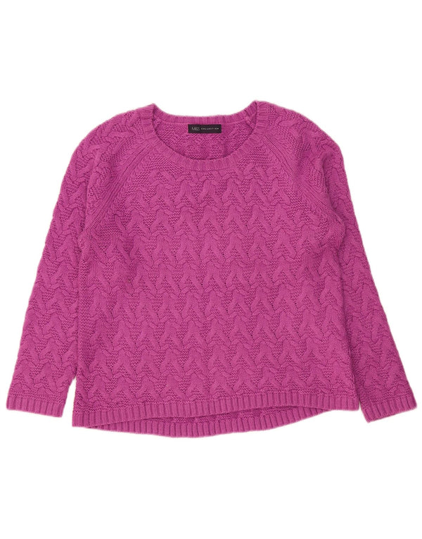 Marks & Spencer Womens Boat Neck Jumper Sweater UK 12 Medium Purple Acrylic