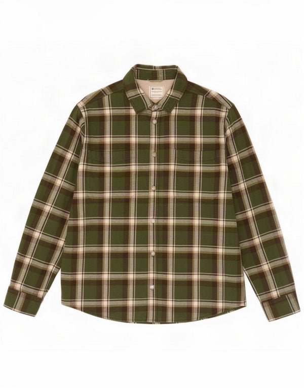 Mountain Warehouse Mens Lumberjack Flannel Shirt XL Green Plaid Cotton