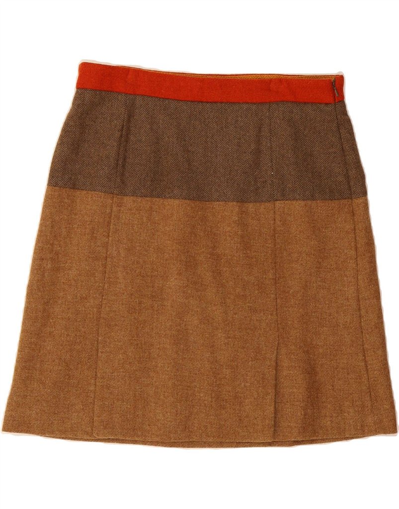 BROOKS BROTHERS Womens A-Line Skirt US 12 Large W34  Brown Colourblock Vintage Brooks Brothers and Second-Hand Brooks Brothers from Messina Hembry 